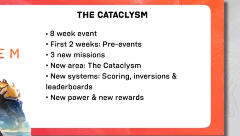 Anthem informações do evento Cataclysm