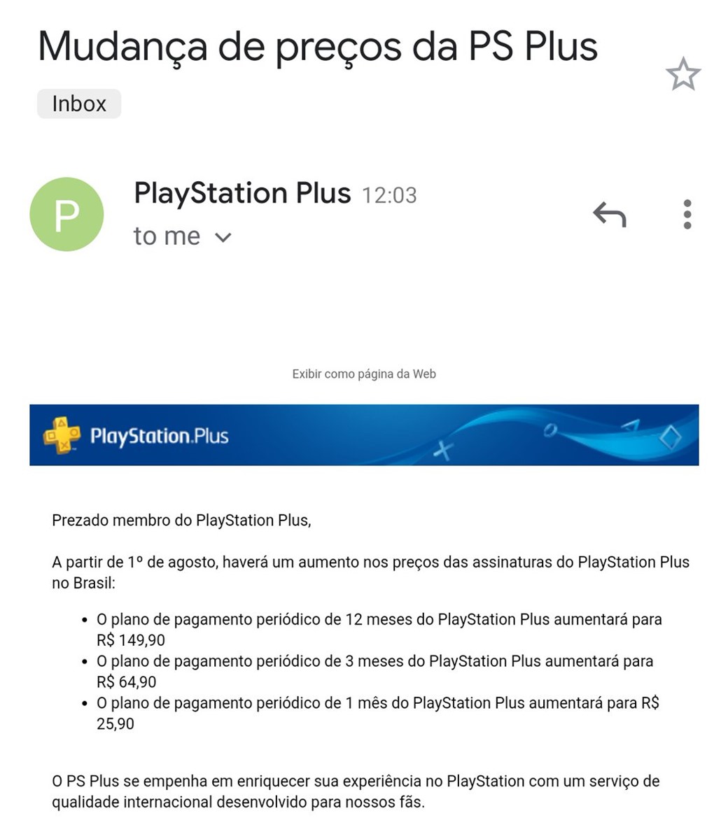 PlayStation Plus mais cara no Brasil