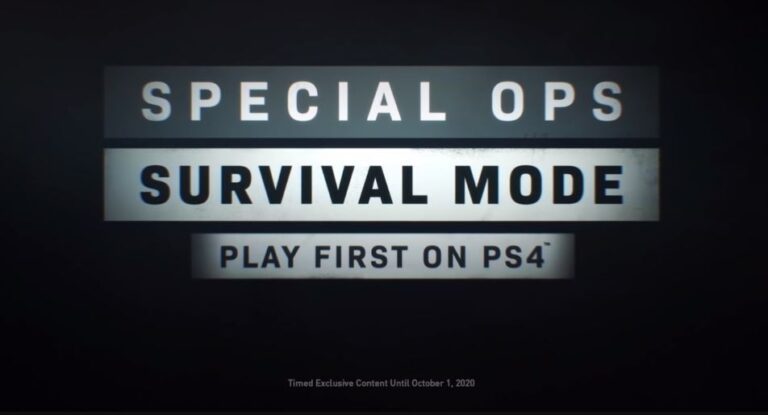 Survival Mode de Call of Duty Modern Warfare será um exclusivo temporária do PS4