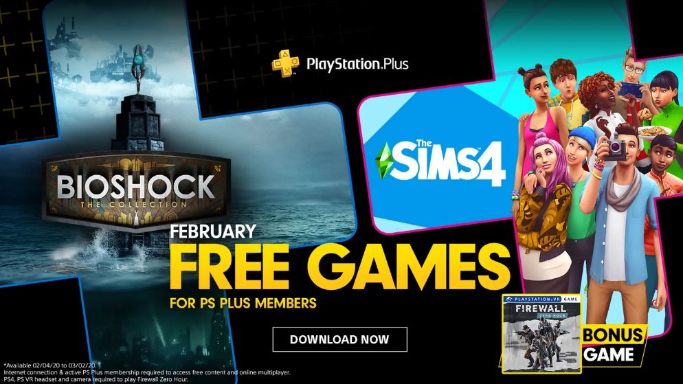 PS Plus 2020 Fevereiro virá com Bioshock The Collection, The Sims 4 e Firewall Zero Hour