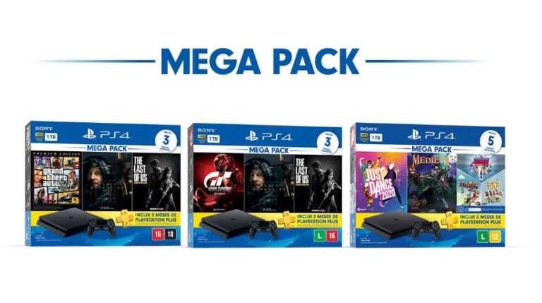 Sony anuncia três Mega Packs do PS4 para o Brasil