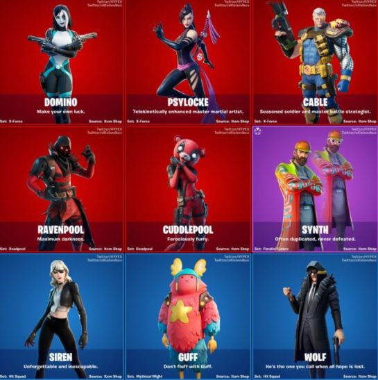 Fortnite terá skins de Cable, Cuddlepool, Dominó e Psylocke - PS Verso