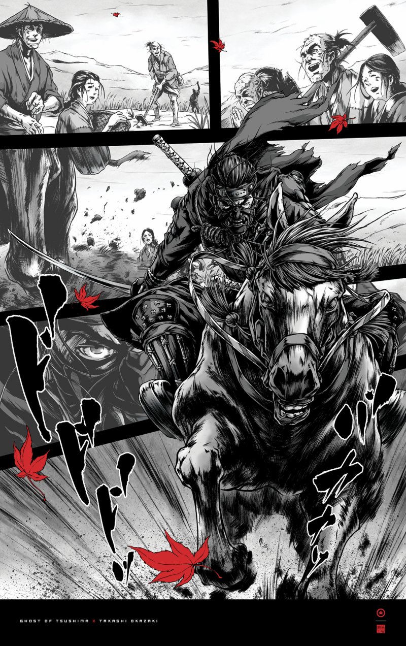 Mangaká de Afro Samurai produz lindas artes de Ghost of Tsushima