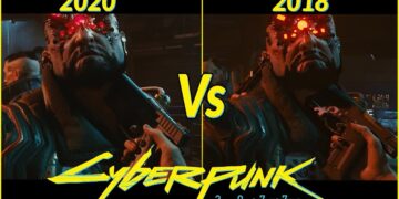 comparação cyberpunk 2077 2018 2020