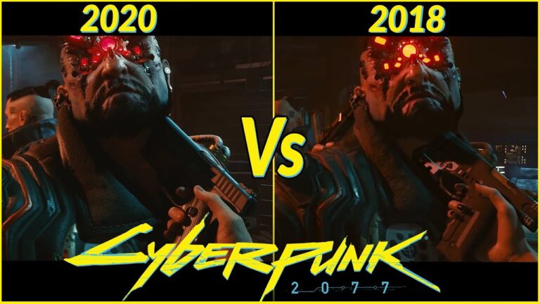 comparação cyberpunk 2077 2018 2020