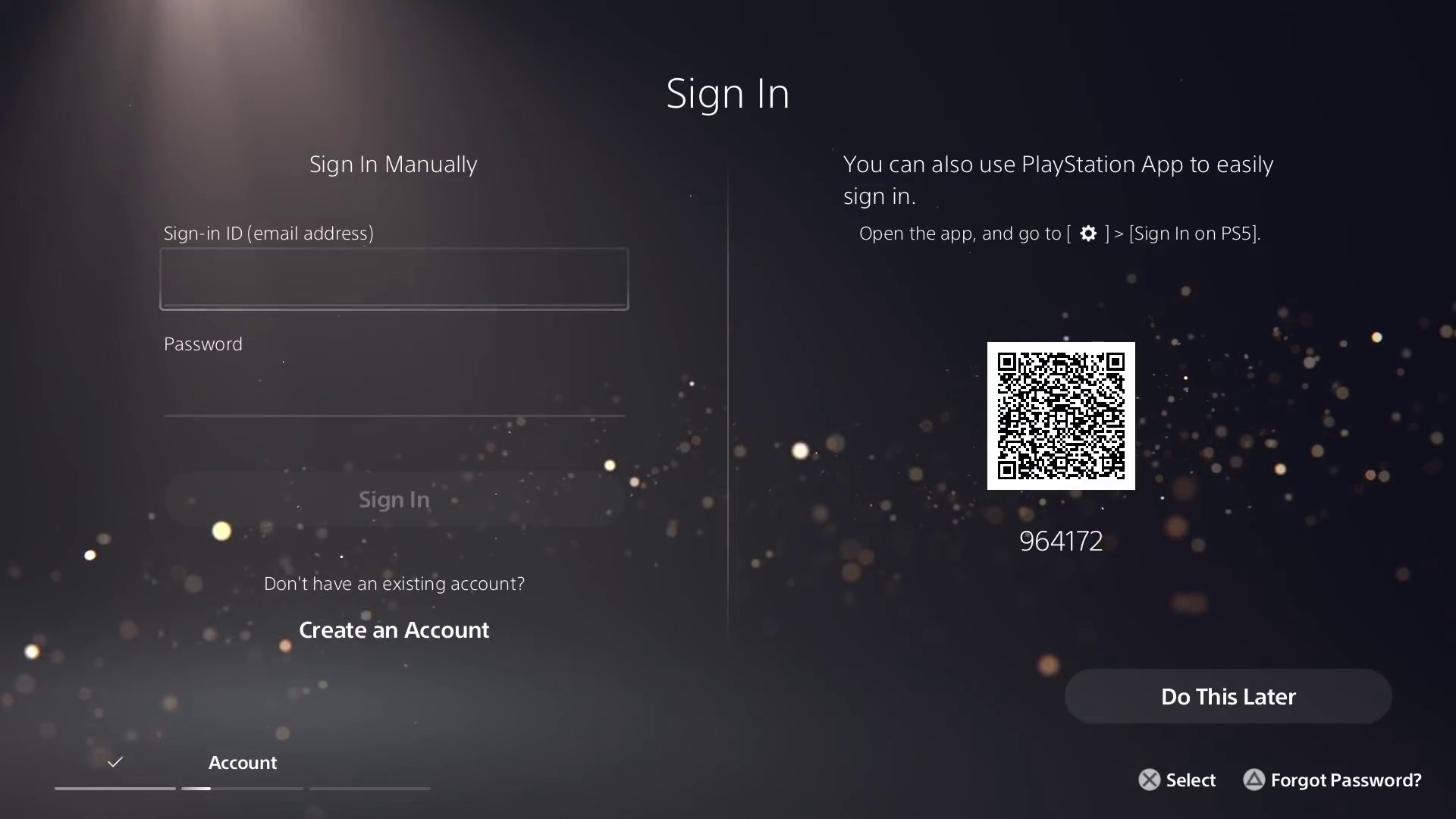 Login com código QR na PlayStation Network