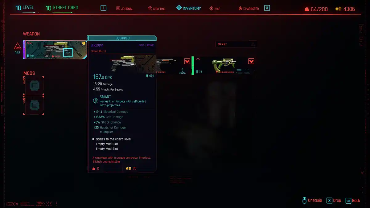 Skippy — Pistola Inteligente arma cyberpunk 2077 Skippy — Pistola Inteligente arma cyberpunk 2077