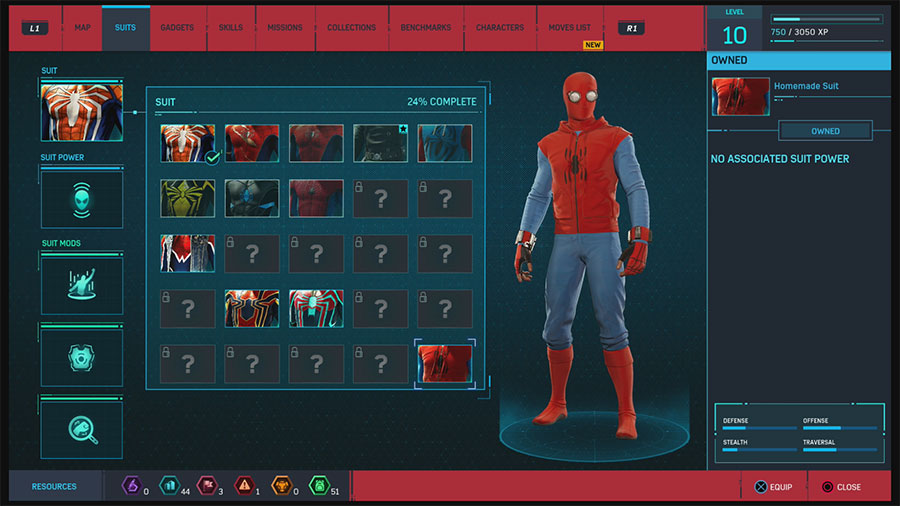 marvel's spider-man todos trajes