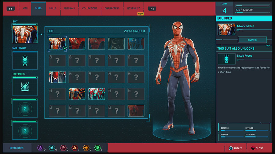 marvel's spider-man todos trajes