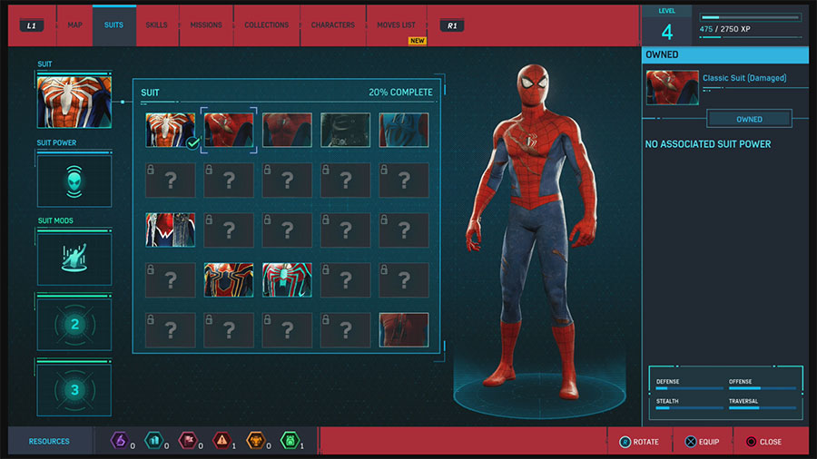 marvel's spider-man todos trajes