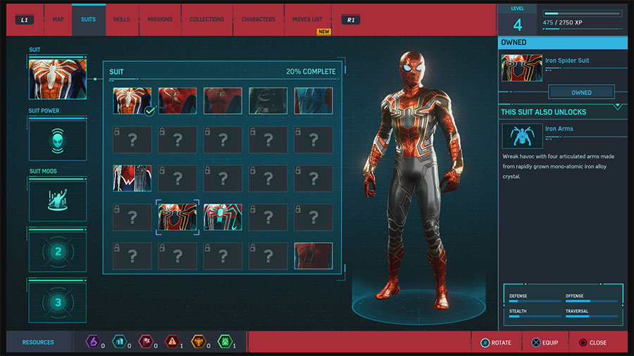 marvel's spider-man todos trajes