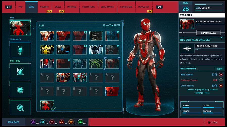 marvel's spider-man todos trajes