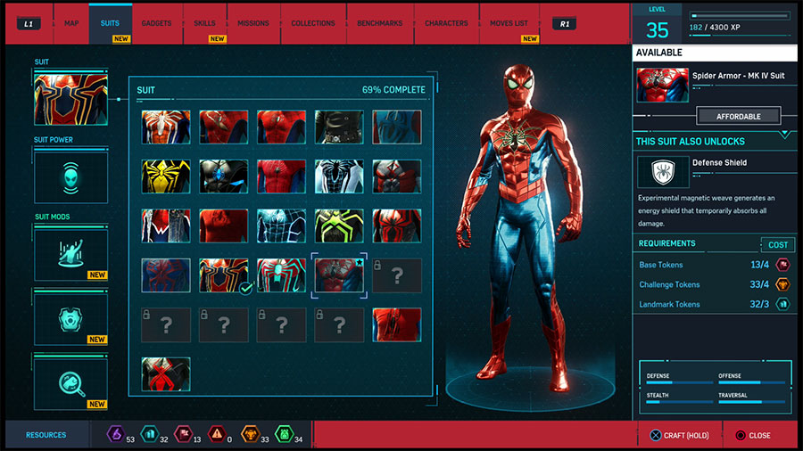 marvel's spider-man todos trajes