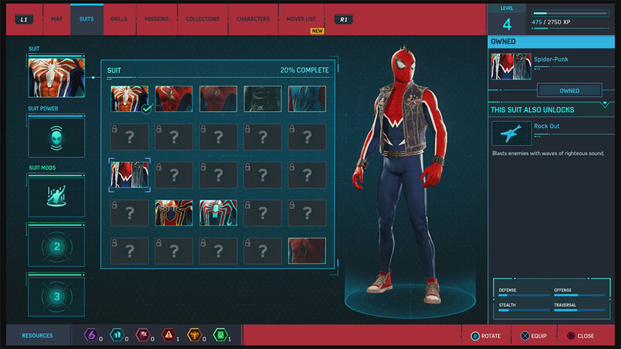 marvel's spider-man todos trajes