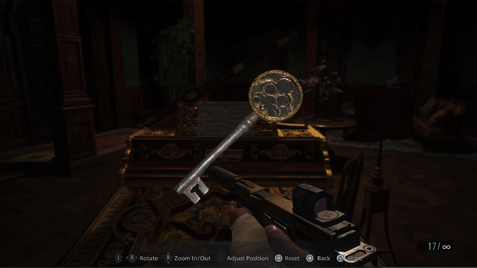 resident evil village chave distintivo ferro