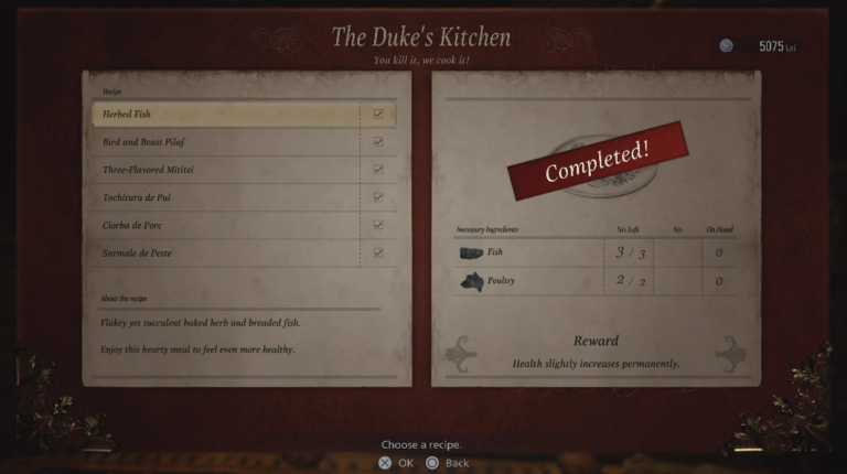 resident evil village upgrades cozinha duke