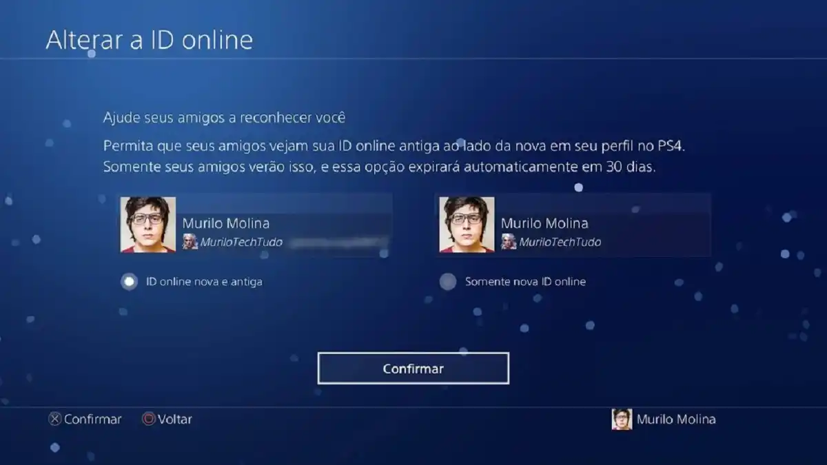 caminho do menu de ID online no PS4 caminho do menu de ID online no PS4