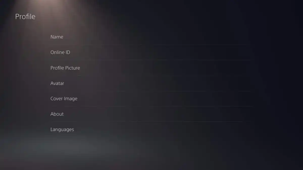 caminho do menu de ID online no PS5 caminho do menu de ID online no PS5