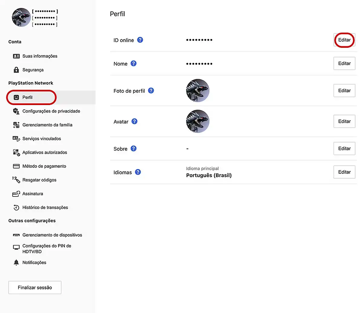 caminho do menu de ID online no site navegador caminho do menu de ID online no site navegador