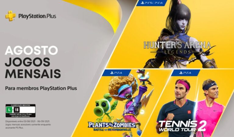 PS Plus 2021: Agosto virá com Hunter’s Arena: Legends, Plants vs. Zombies: Battle for Neighborville e Tennis World Tour 2