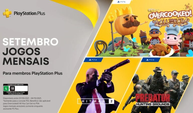 PS Plus 2021: Setembro virá com Overcooked: All You Can Eat!, Hitman 2 e Predator: Hunting Grounds