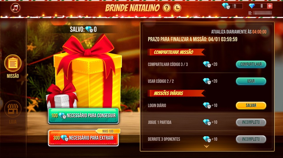 free fire brinde natalino