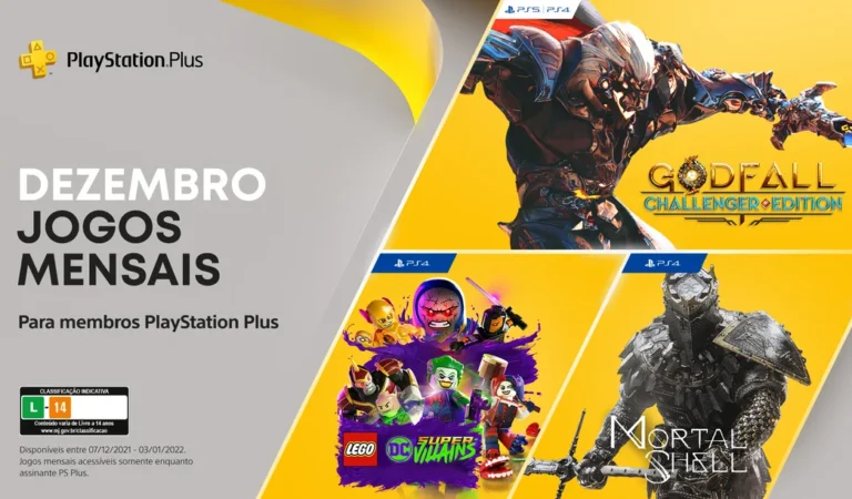 PS Plus 2021: Dezembro virá com Godfall: Challenger Edition, Lego DC Super Villains, Mortal Shell