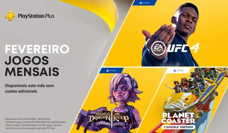 PS Plus 2022: Fevereiro virá com EA Sports UFC 4, Tiny Tina’s Assault on Dragon Keep: A Wonderlands One-shot Adventure e Planet Coaster: Console Edition