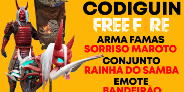 CODIGUIN FF – FAMAS "Sorriso Maroto", Emote Bandeirão e Itens de Carnaval para Resgatar no Rewards Garena