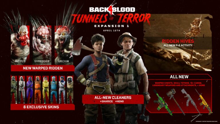 back 4 blood expansão tunnels of terror