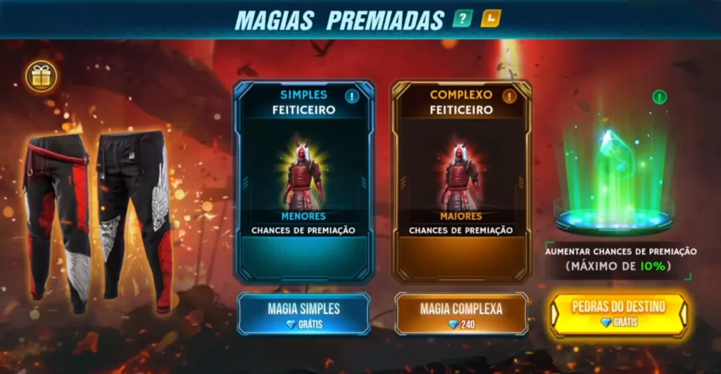 Calça Angelical Vermelha Free Fire 2022: Como Pegar no novo evento "Magias Premiadas"