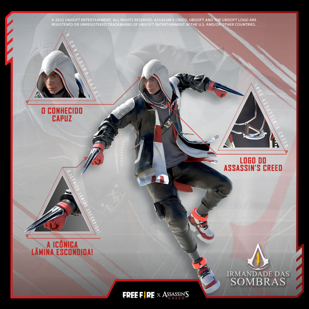 Free Fire x Assassin's Creed: Recompensas especiais de login disponíveis em 12 de março