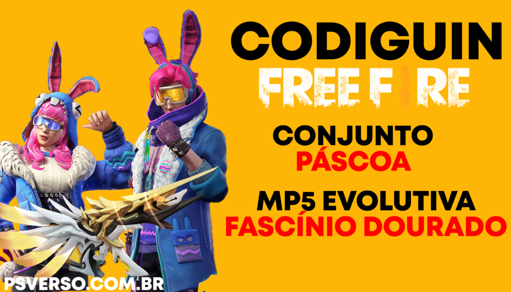 CODIGUIN FF – Código Free Fire de Páscoa e MP5 Evolutiva para resgatar no Rewards Garena