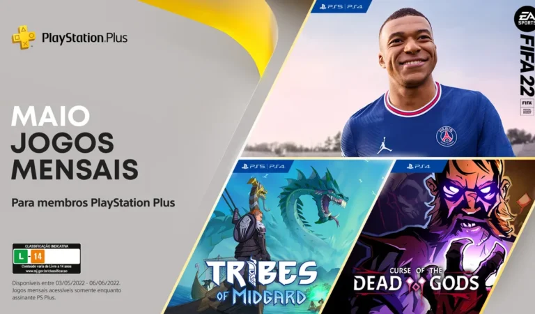 PS Plus 2022: Maio virá com FIFA 22, Tribes of Midgard e Curse of the Dead Gods