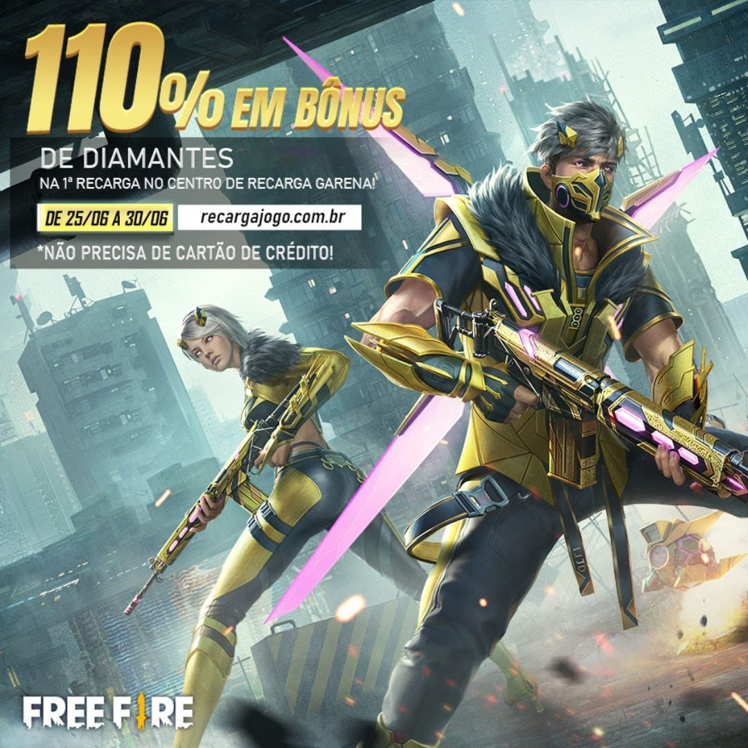 Free Fire: evento recarga de diamantes rende bônus de 110%, free fire