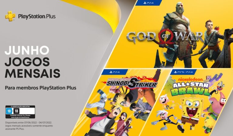 PS Plus 2022: Junho virá com God of War (2018), Naruto to Boruto: Shinobi Striker e Nickelodeon All-Star Brawl