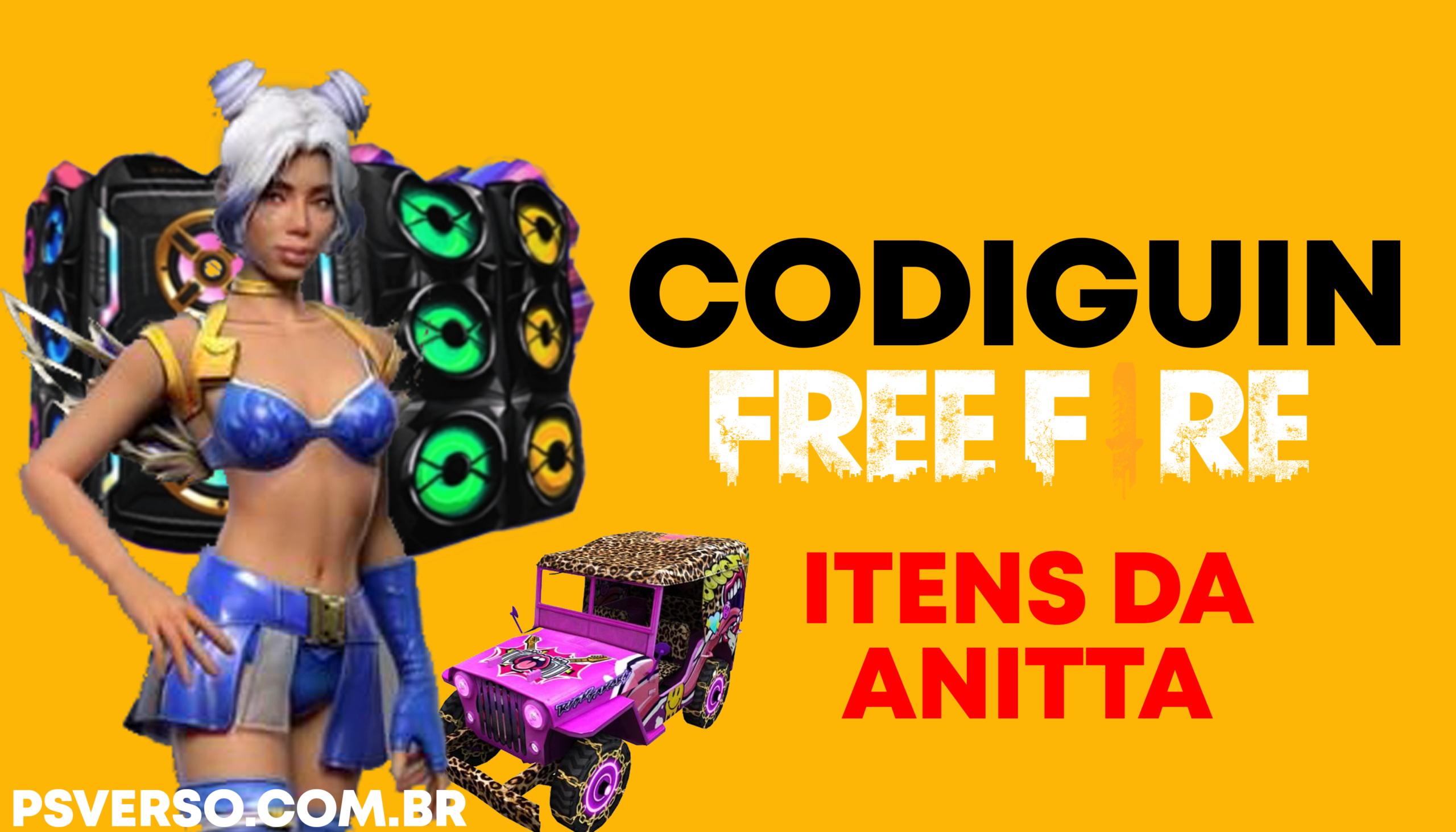 Código Free Fire: Codiguin Infinito, Itens da Anitta, Redenção no