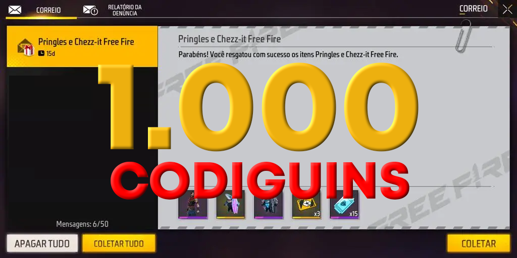 CODIGUIN FF: Garena e Pringles libera novos código Free Fire nesta segunda  (22)