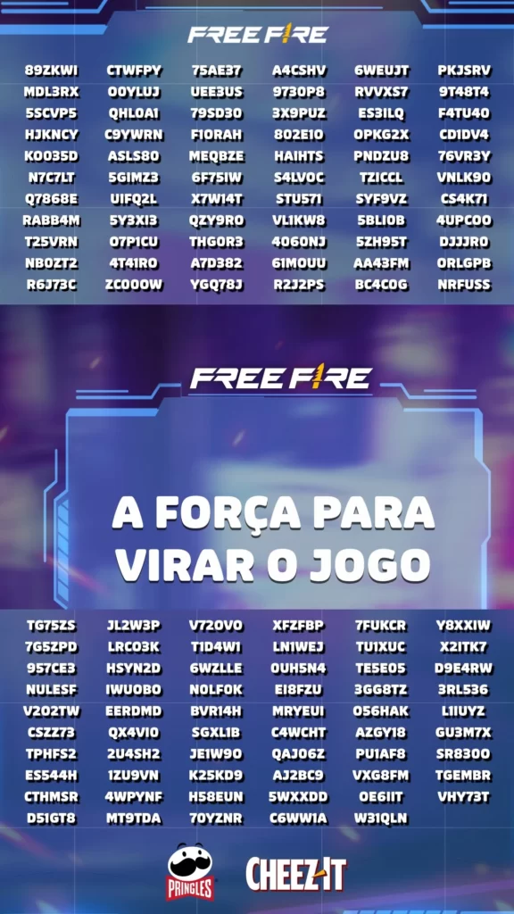 CODIGUIN FF: Garena libera mais 1000 código Free Fire em parceria com a  Pringles