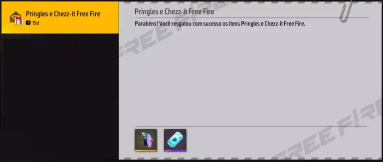 Códigos Free Fire Pringles e Cheez-it para hoje (22 de agosto)