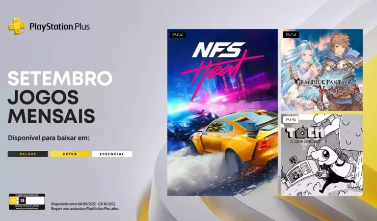 PS Plus 2022: Setembro virá com Need for Speed Heat, Granblue Fantasy: Versus e Toem