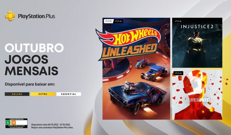 PS Plus 2022: Outubro virá com Injustice 2, Hot Wheels Unleashed e Superhot