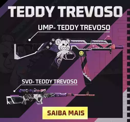Arma Royale Free Fire UMP e SVD Teddy Trevoso em 01 de Novembro