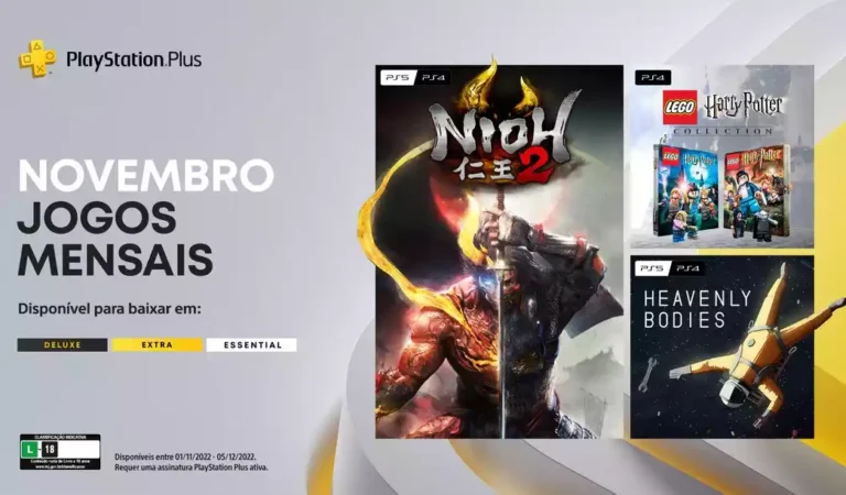 PS Plus 2022: Novembro virá com Nioh 2, Heavenly Bodies e LEGO Harry Potter Collection