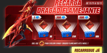 Evento de Recarga Free Fire Arma Dragão Flamejante (11112022)