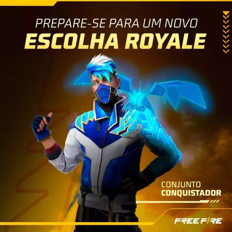 escolha royale free fire conjunto conquistador 2022