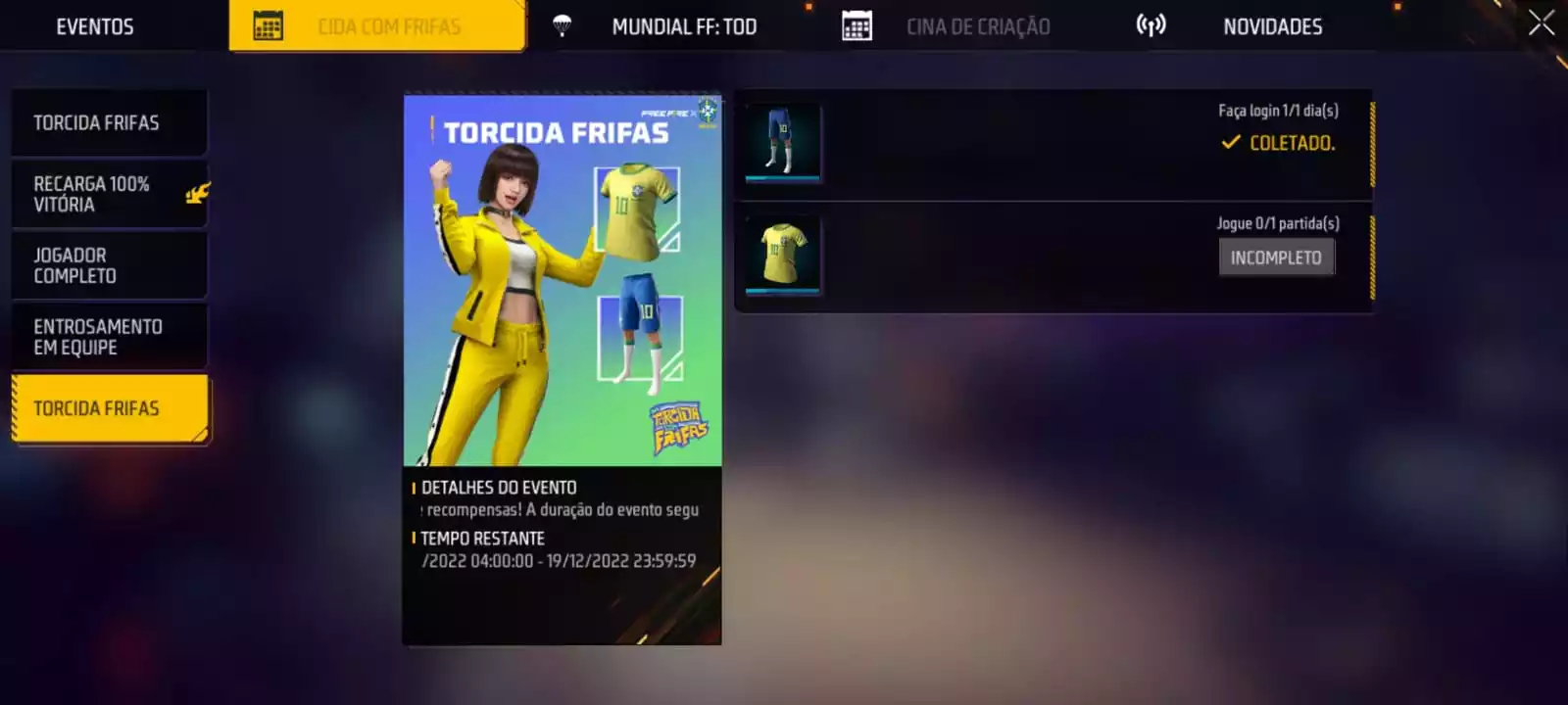free fire camisa amarela seleção brasileira futebol gratis