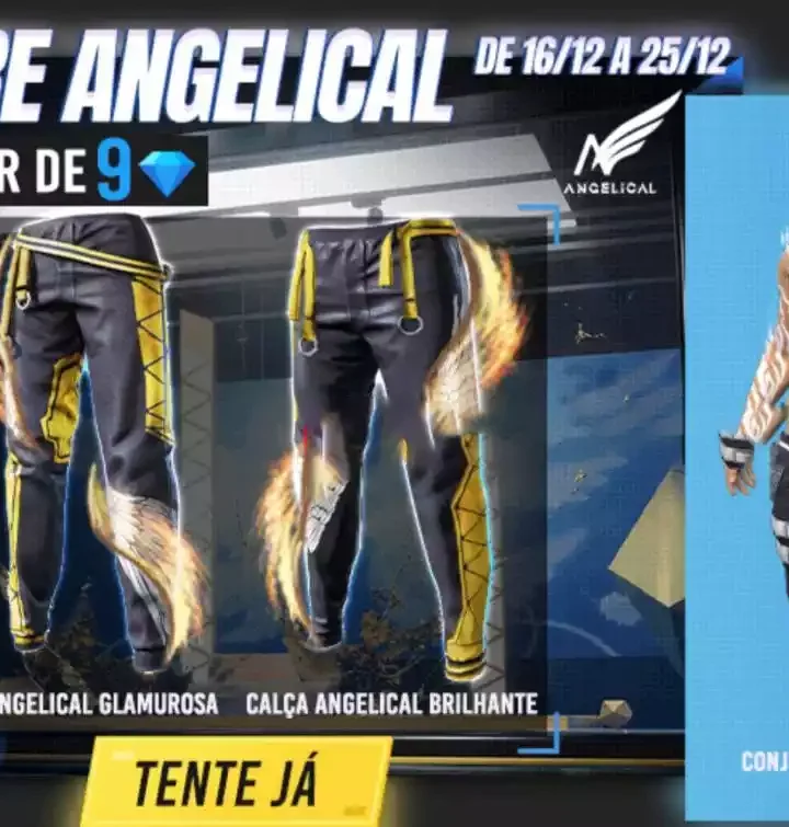 Free Fire: Calça Angelical amarela (Glamurosa e Brilhante) chega