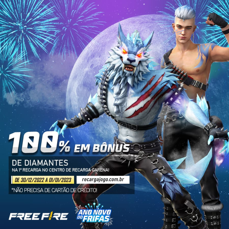 RECARGA GARENA FREE FIRE 100 DIAMANTES + 20 BÔNUS