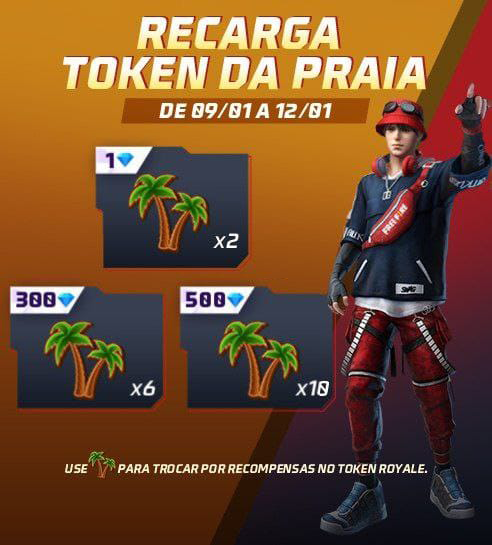 Evento de Recarga Free Fire Token da Praia (09012023)